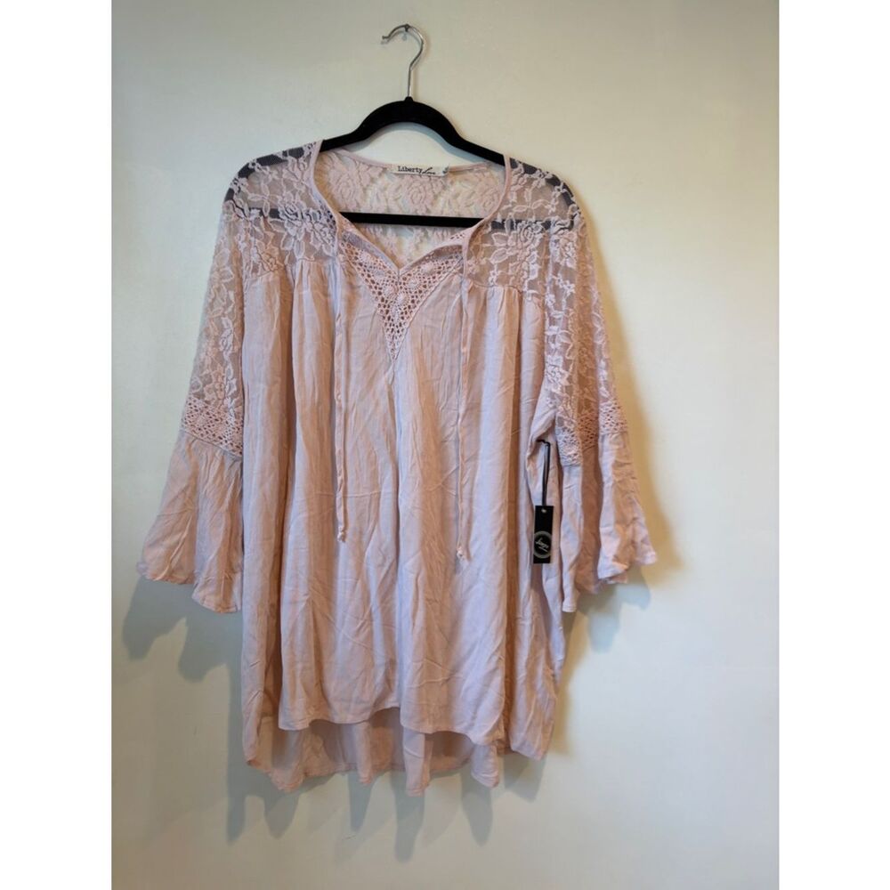 Liberty Love Blush Lace Yoke Peasant top